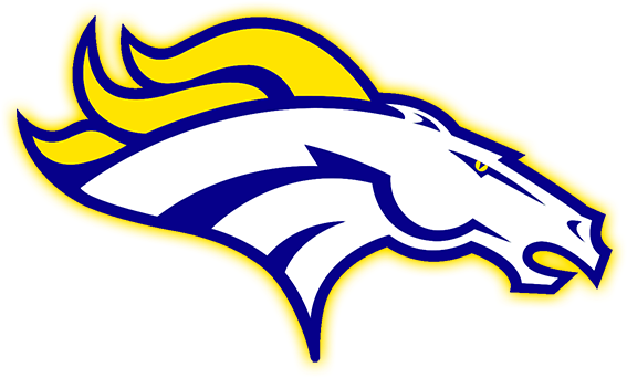 Bunche Middle School - Broncos Black And White (576x346)