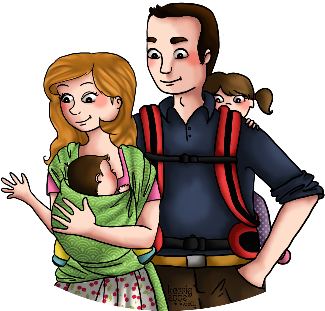 Portrait De Famille Personnalisé Illustration Portage - Portrait De Famille Personnalisé Illustration Portage (1140x1065)