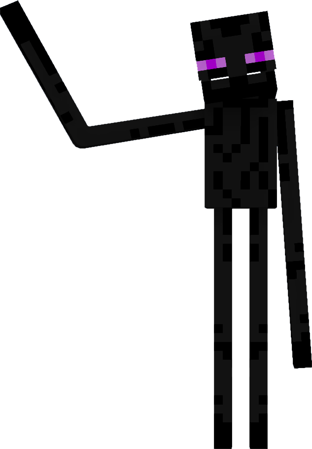 Endie Waving - Minecraft Animation Enderman Png (633x910)
