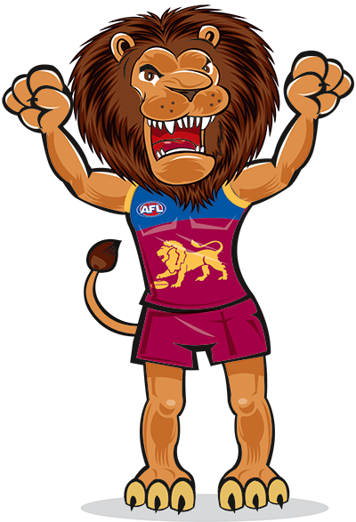 Club Mascot Illustration - Brisbane Lions Replica Home Men's Sleeveless Guernsey (400x587)