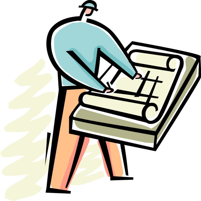 Vector Illustration Of Building Construction Engineer - Vector Illustration Of Building Construction Engineer (699x700)