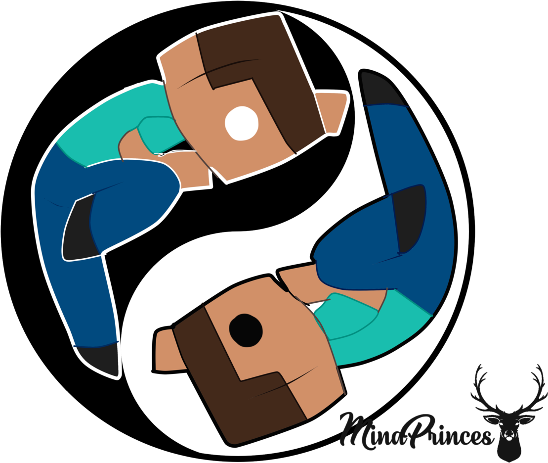 Herobrine And Steve ☯ Ying Yang☯ Vector Ready To Print - Alex Herobrine Steve (1280x1053)