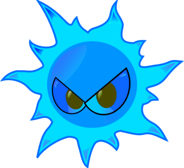 Burning Sun With Angry Eyes Emotion Clipart - Anger (600x548)