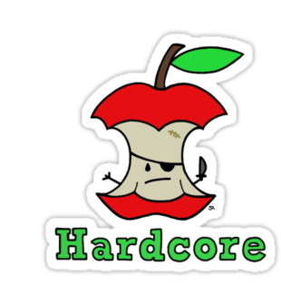 "hardcore" Stickers By Stacey Roman - Hardcore Hoodies & Sweatshirts (375x360)
