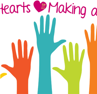 Hands & Hearts Making A Difference - Sign (400x400)