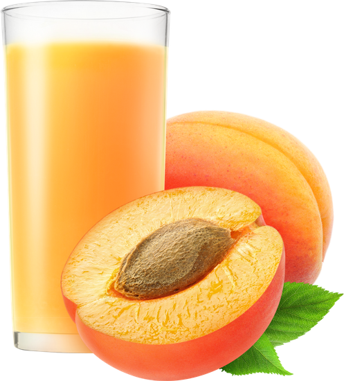 Apricots And Glass Of Juice - Frische Früchte Runder Aufkleber (497x550)