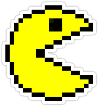 Pac-man Sticker - Pac Man Pixel Art (375x360)