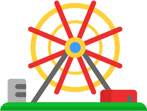 Ferris Wheel Clipart Transparent - Amusement Park Icon Png (512x512)