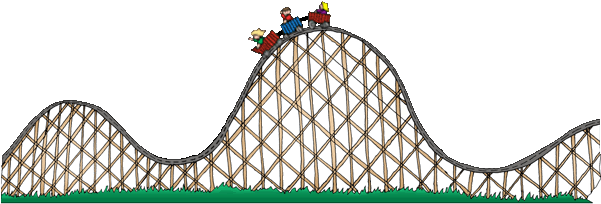 Hill Clipart Roller Coaster - Roller Coaster Up And Down (600x225)