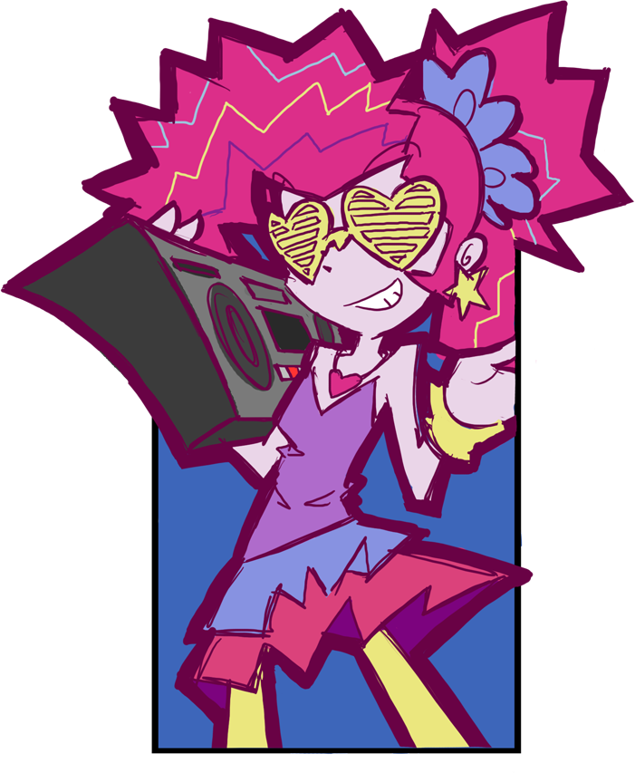 Rvceric, Boombox, Equestria Girls, New Wave Pinkie, - Cartoon (701x853)