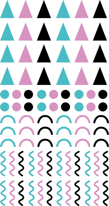 Wall Color - 80s Geometric Shapes Png (374x706)