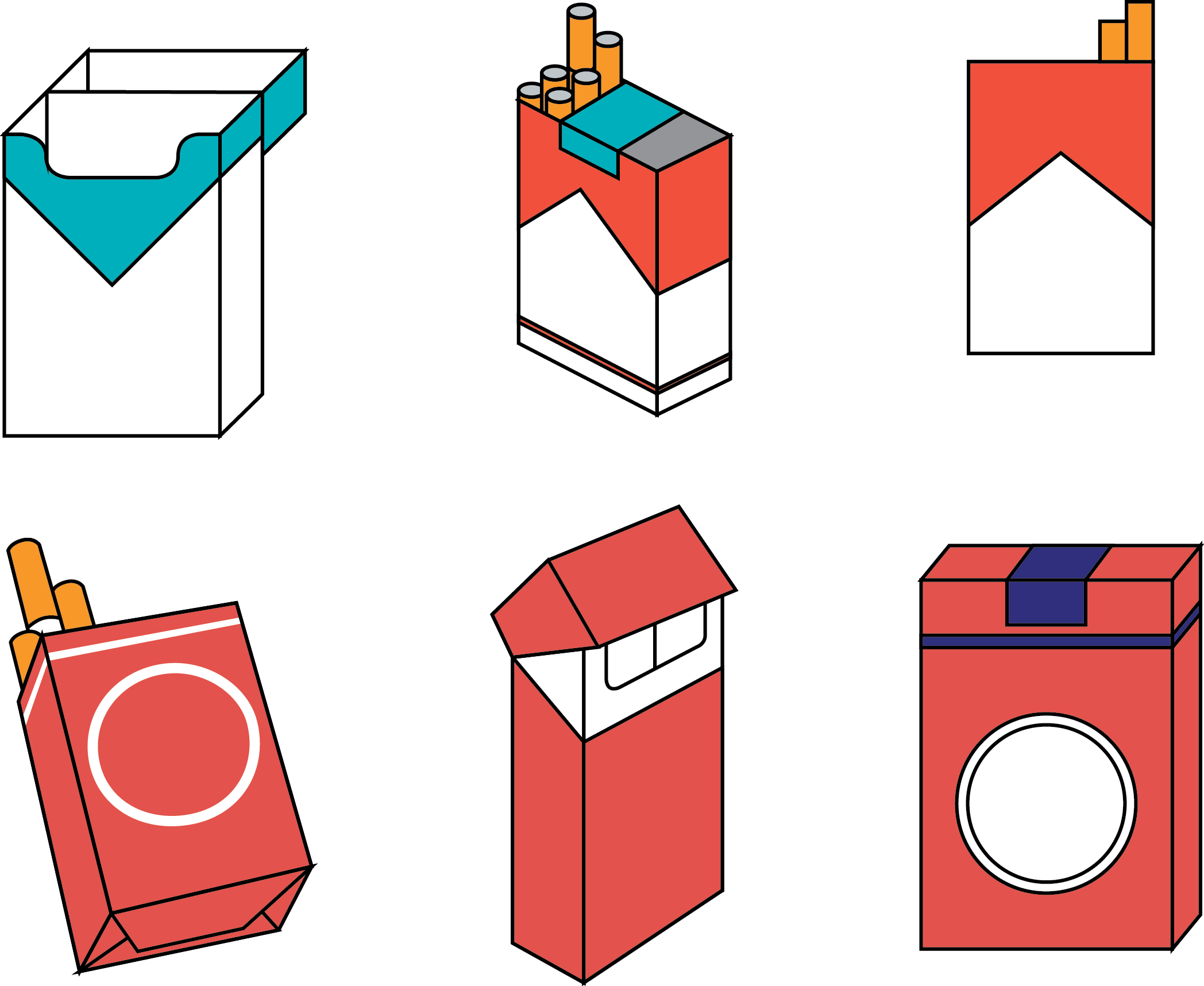 Cigarette Pack Tobacco Illustration - Cigarettes Pack Vector (2096x1716)