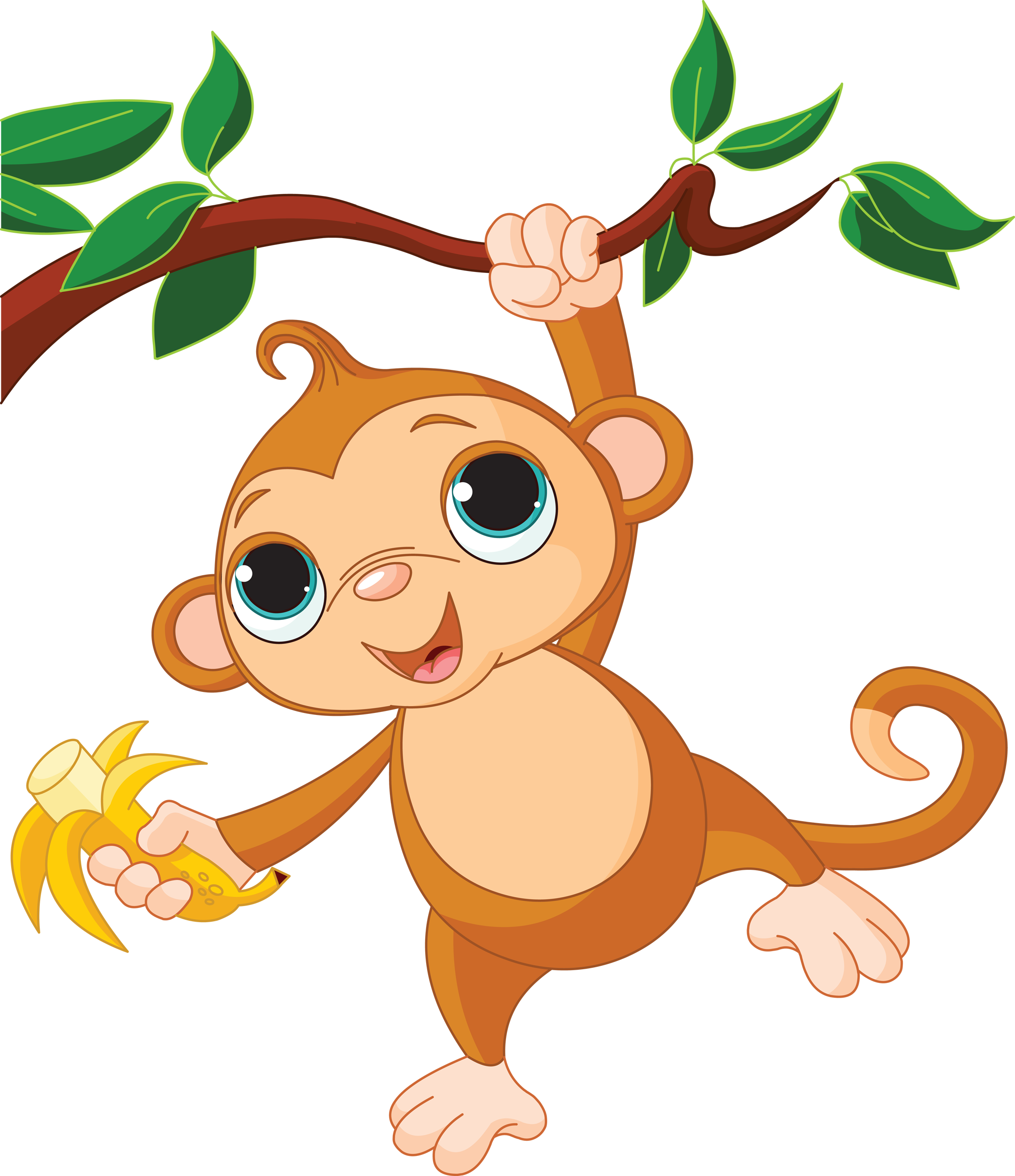 Hourse 21872921 Monkey - Monkey In A Tree Cartoon (2072x2400)