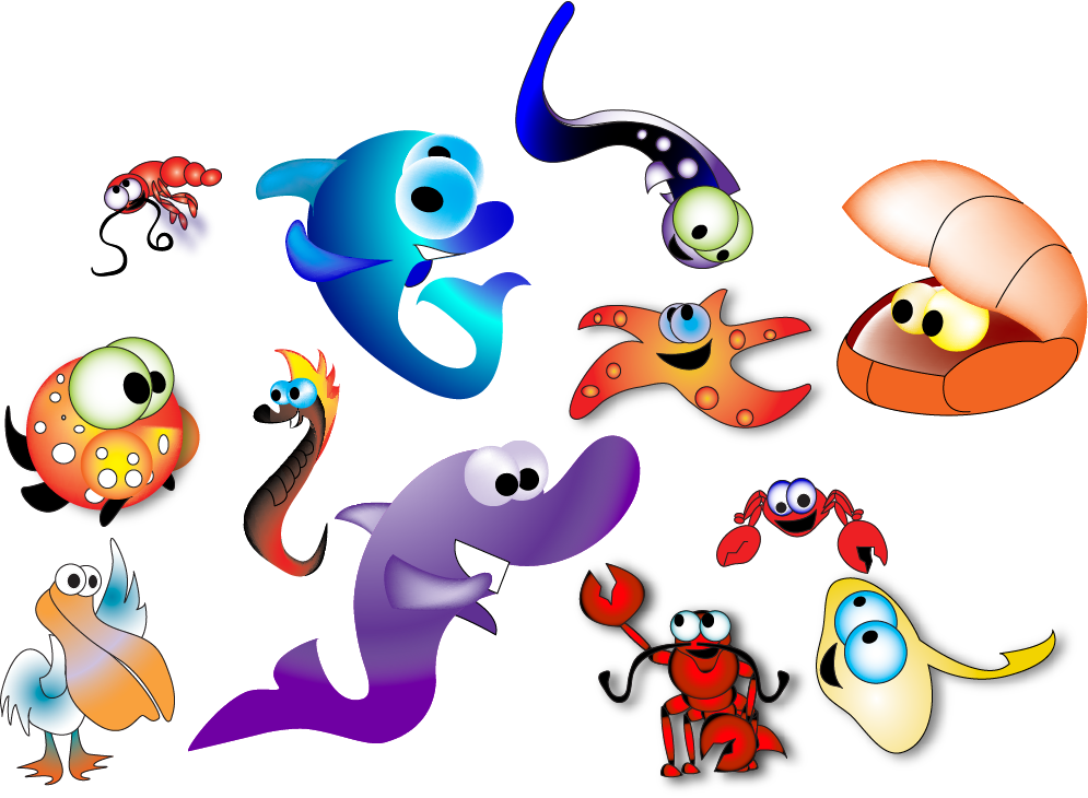 Kids Illustration In Vector Format For Marine Animals - Art (995x730)