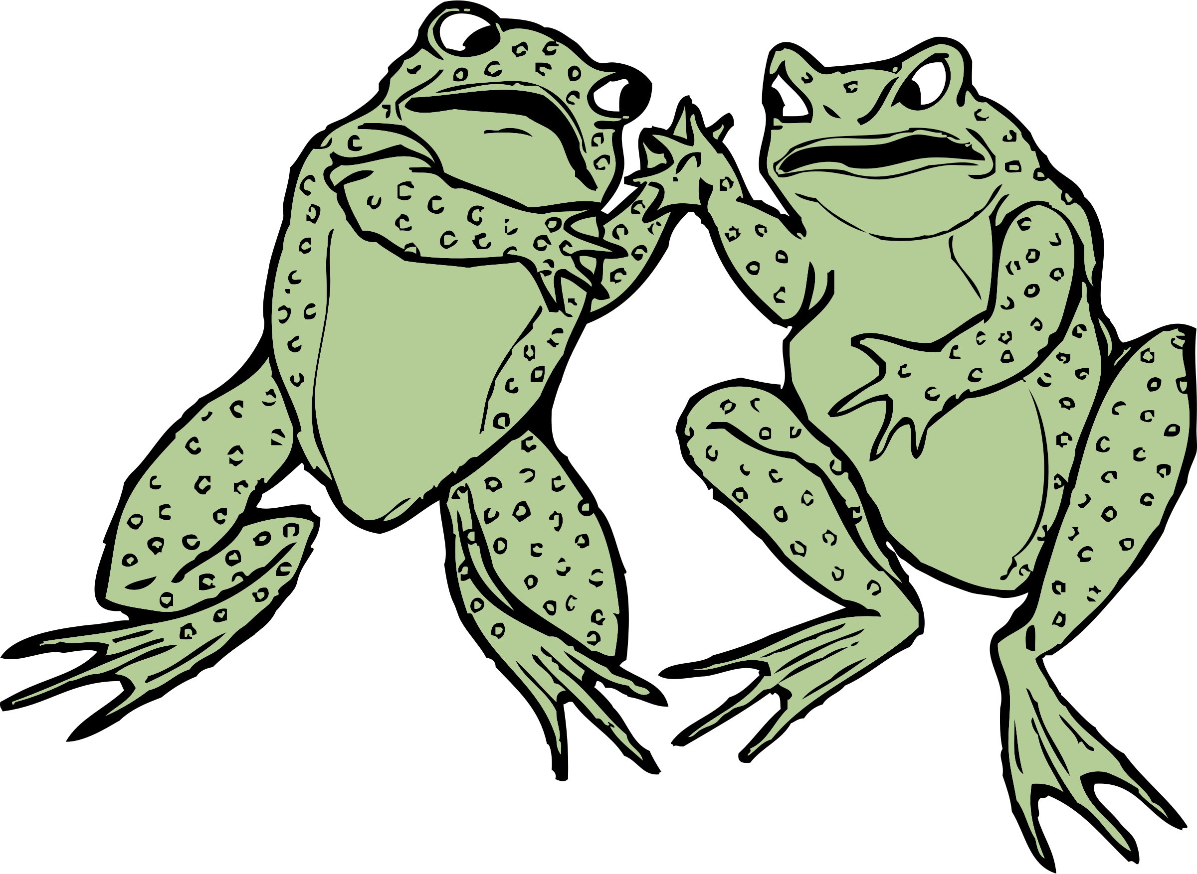 Two Frogs - Two Frogs Clipart (2400x1754)