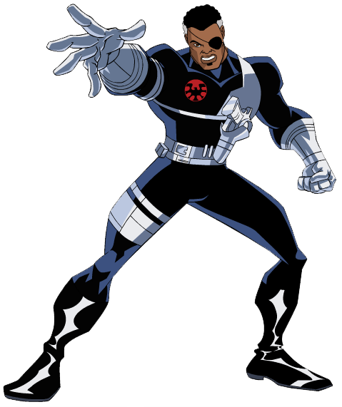 Nick Fury Black Panther Black Widow Iron Man Clip Art - Nick Fury Black Panther Black Widow Iron Man Clip Art (479x571)