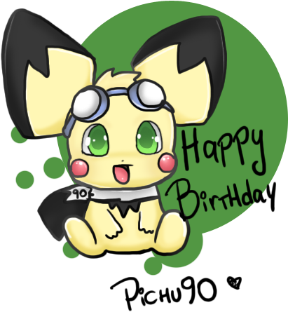 Happy Birthday Pichu90 2011 By Trillo-lillo - Cartoon (500x500)