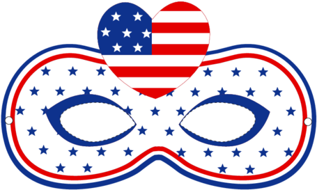 Usa Party Masks Flag Heart 1 - Independence Day (500x386)