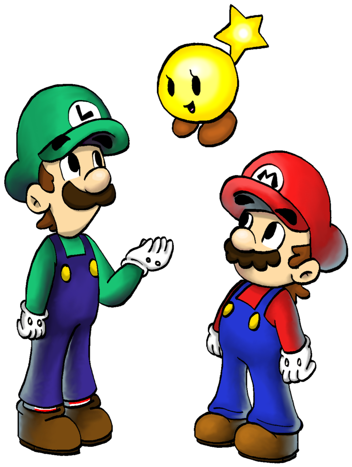 Paper Crafts Magnificent Mario Brothers Cartoon 21 - Mario Luigi And Starlow (780x1023)