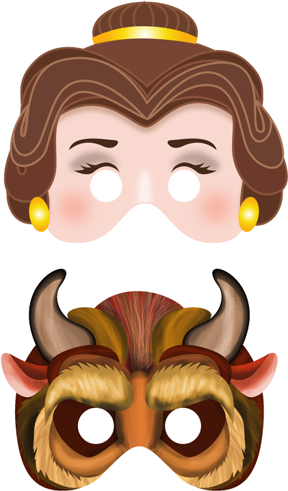 Printable Beauty And The Beast Masks $5 - Beauty And The Beast Mask (750x750)