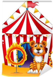 Fotobehang Een Circustent Aan De Achterkant Van De - Free Carnival Tent Transparent Vector (400x400)