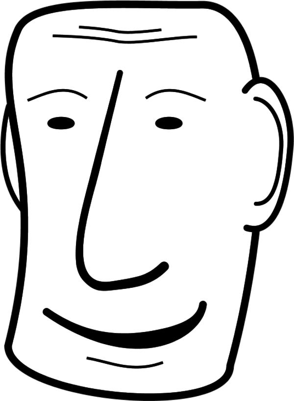 Man Face Smiling - Clip Art (600x819)