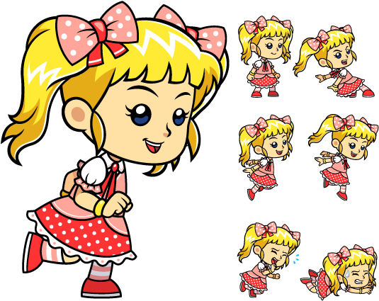 Candy Girl Game Sprites - Cartoon (600x500)