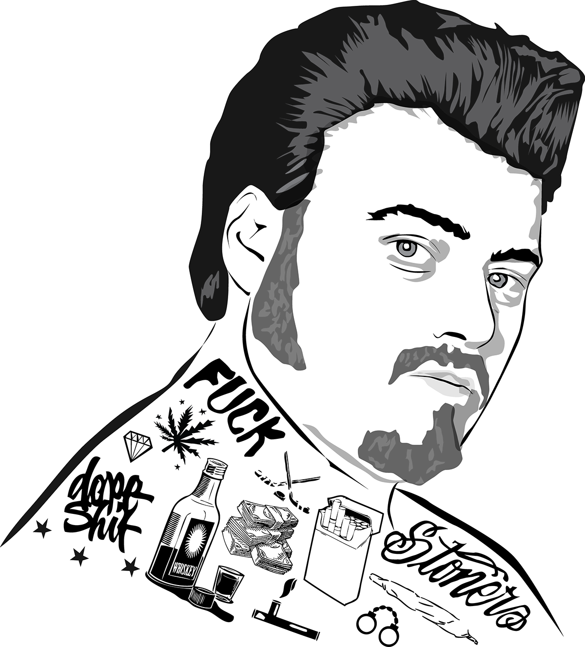 Trailer Park Boys T-shirt Design - Записки Алкоголика (1200x1327)