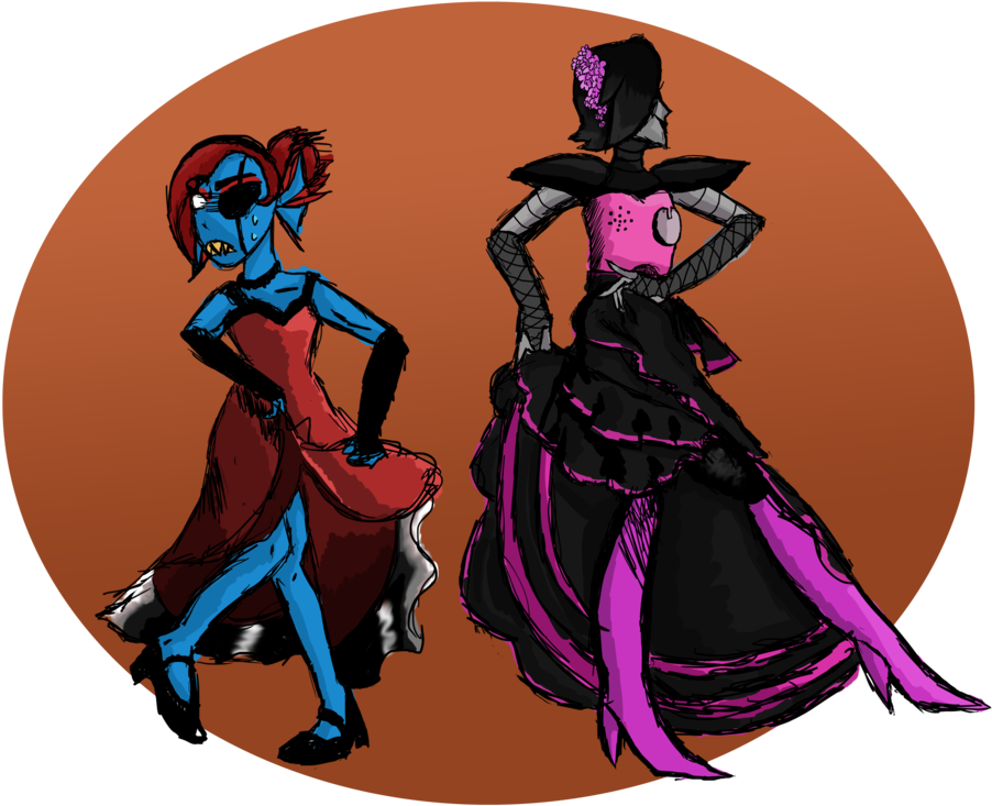 Flamenco Dancing Mettaton And Undyne By Churropuppy - Instagram (1024x795)
