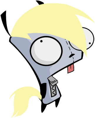 Yellow Head Cartoon Clip Art - Invader Zim Gir Oc (398x491)