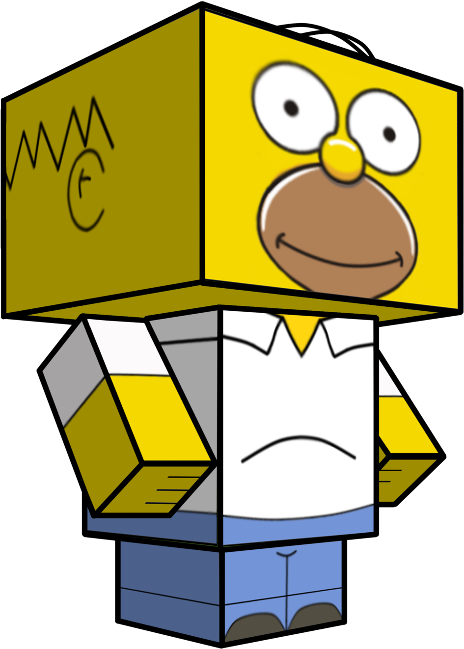 Homer Simpsons Cubeecraft By Jagamen Homer Simpsons - Paper Toy Girl (1024x1355)