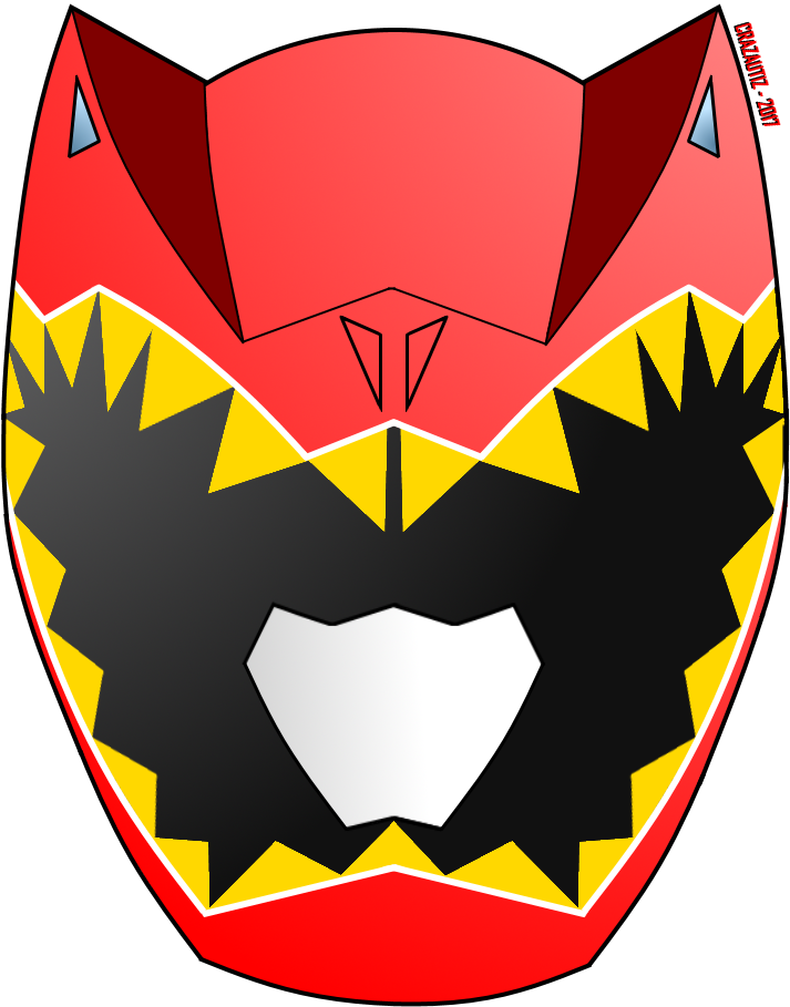 Dino Charge Red Ranger Helmet By Crazautiz - Red Ranger (819x975)