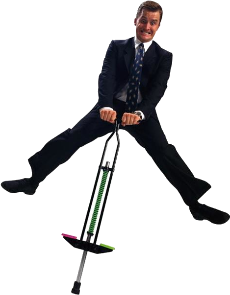 Typical Wmt Student - People On Pogo Sticks (486x616)