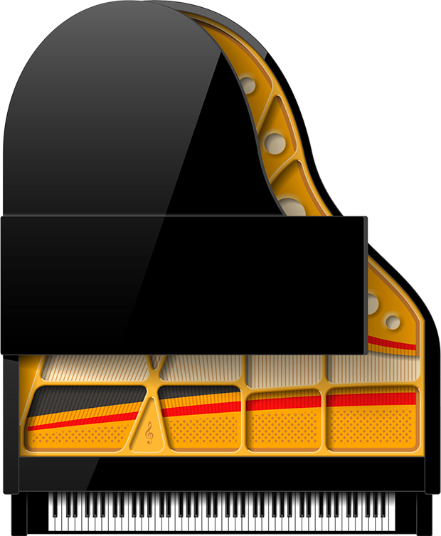 Overhead Of Grand Piano - Piano Overhead (620x753)