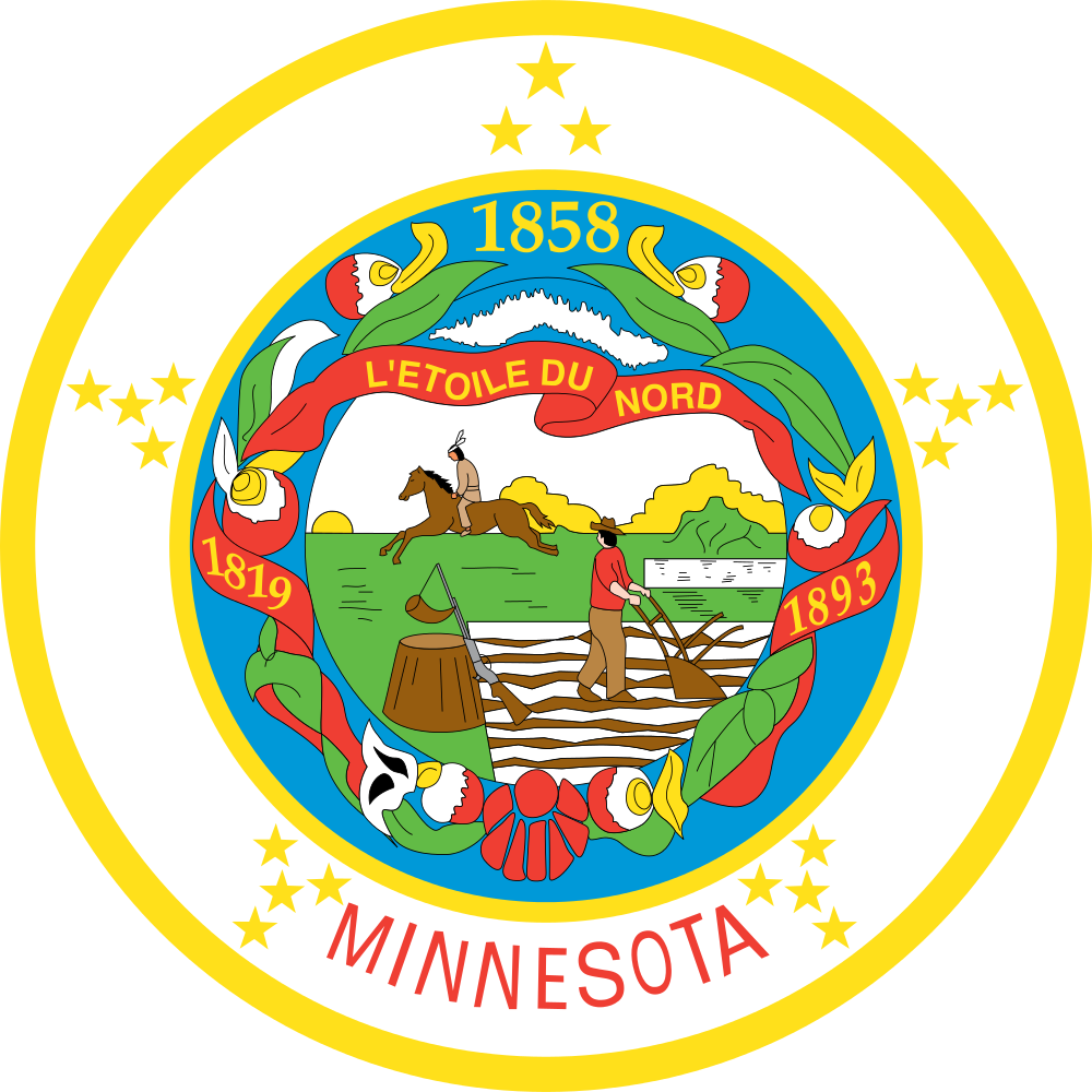 The Pre-1971 Version Of The State Seal - Minnesota State Seal 1858 (1000x1000)