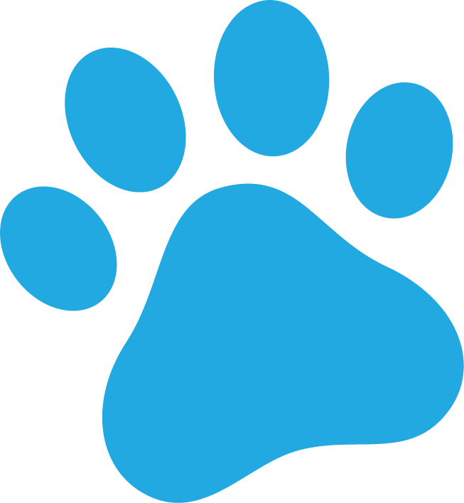 Door Guide - Blue Dog Paw Png (653x708)