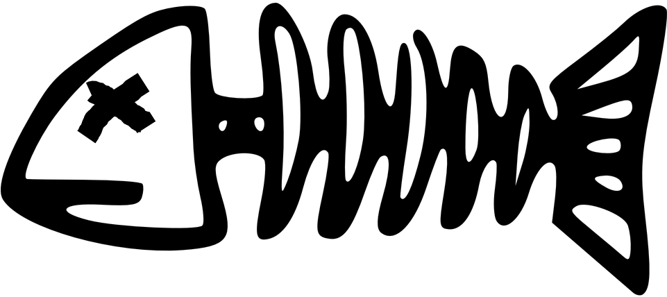 Dead Clipart Fish Bone - Cartoon Fish Skeleton (960x480)