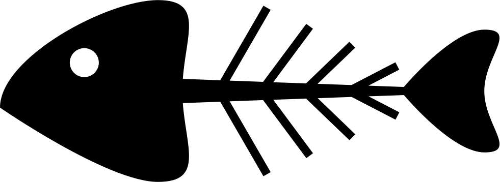 Fish Bone Silhouette Comments - Fish Bone Png (981x358)