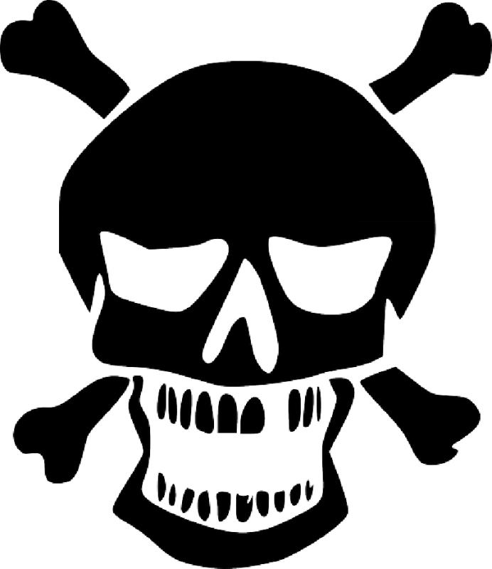 Skull, Cartoon, Crossbones, Bones, Free, Poison - Skull Purple Watercolor Shower Curtain (692x800)