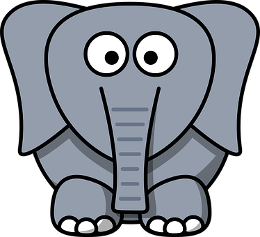 Elephant Ears Clipart - Elephant Cartoon (374x340)
