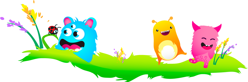 Monsters On Grass - Class Dojo Speeltijd (955x319)