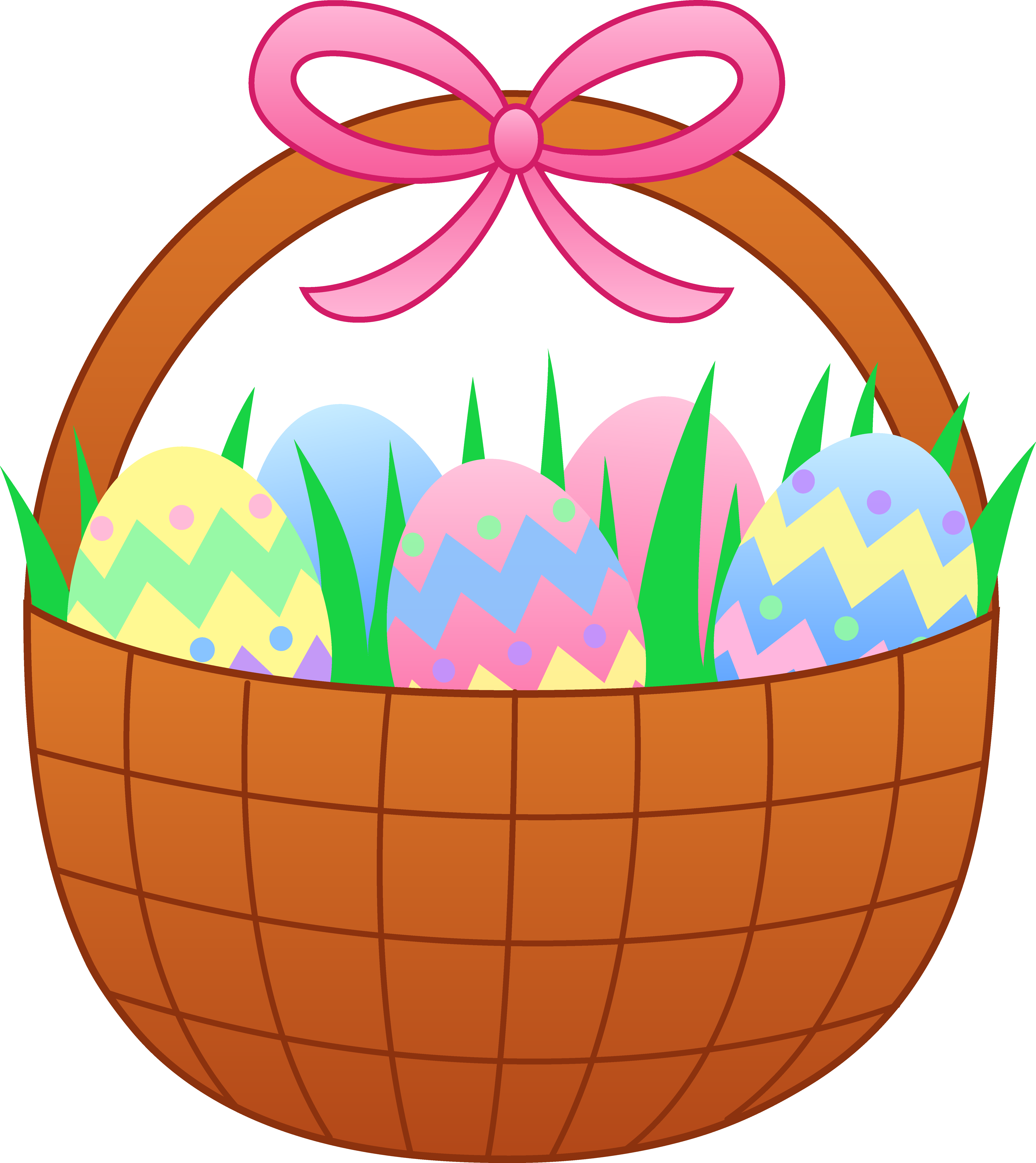 Clipart Of Basket, Eggs And Easter - Easter Basket Of Eggs (5783x6492)