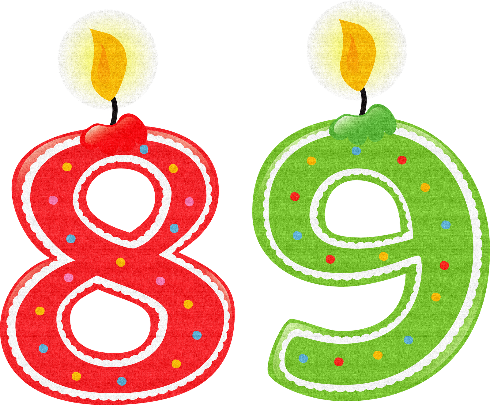 Figuras Para Montagens - Numbered Birthday Candles (1600x1322)