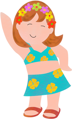 Red Haired Hula Dancer - Drawing (328x500)