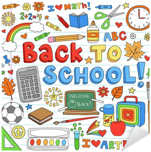 Back To School Classroom Supplies Doodle Vector Design - Illustration (400x400)