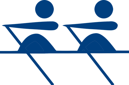 Crew Rowing Stickmen Sport Canoe Crew Rowi - Rowing Clipart (512x340)