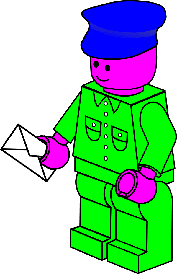 Lego Town Postman - Lego Clip Art (600x928)