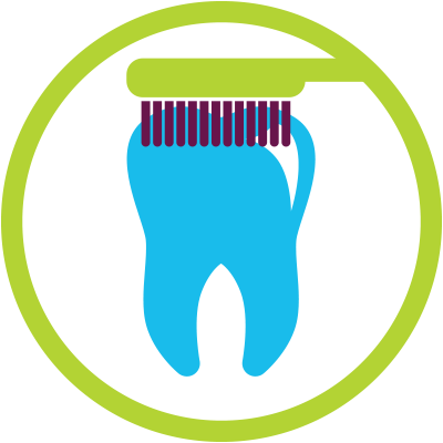 Tooth Being Brushed - Dentist (400x400)
