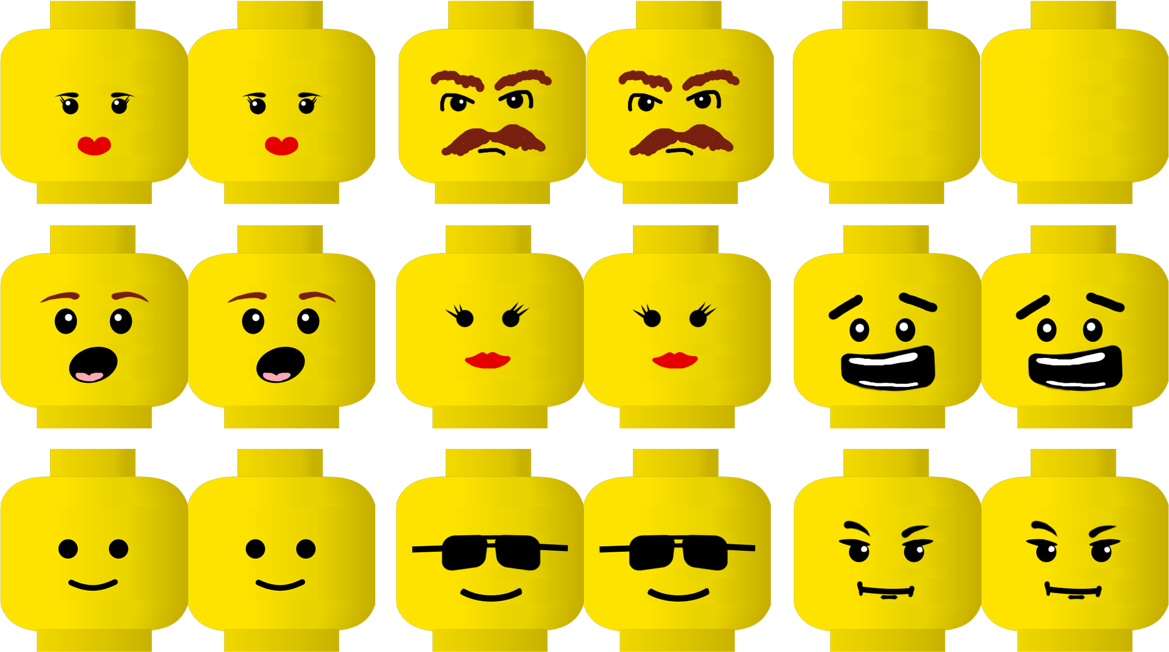 Lego Face Printable - Free Lego Printables (2550x1500)