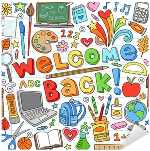Back To School Supplies Notebook Doodle Vector Design - Welcome Back To School (400x400)